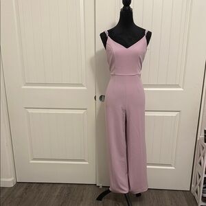 Trixxi Pink Jumpsuit with Fitted Bodice and Wide-Leg Design